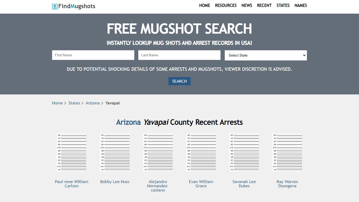 Find Yavapai Arizona Mugshots - Find Mugshots